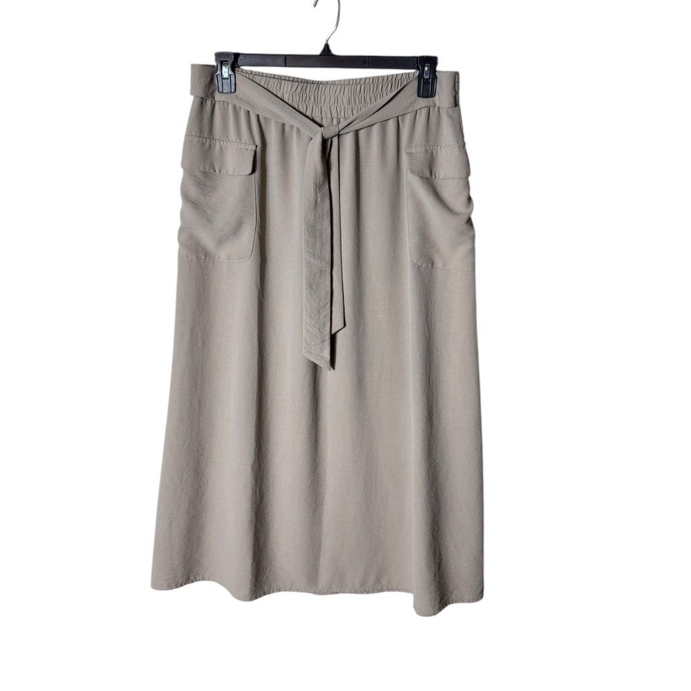 Women’s Taupe Maxi Skirt with Tie Waist